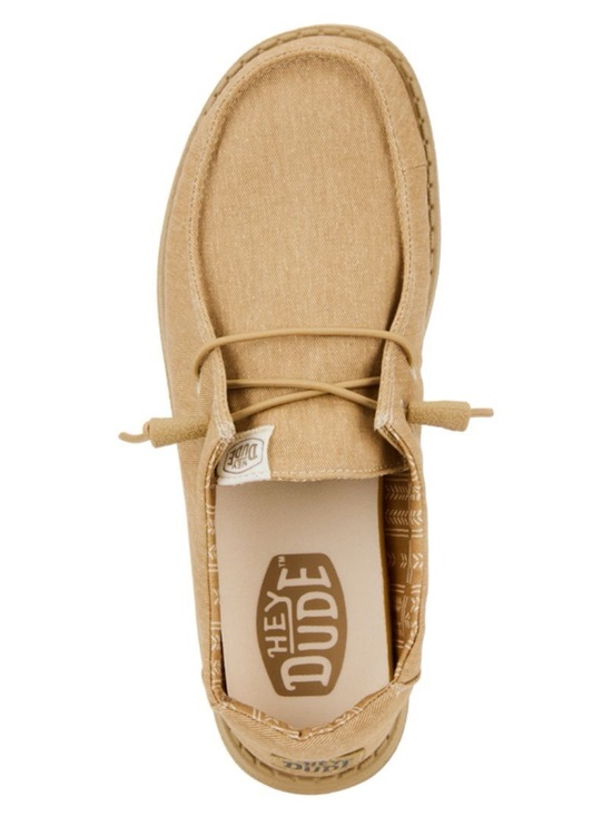 Hey Dude Shoes - Hey Dude Wendy Stretch Canvas Women's Casual Shoes, Tan/Tan, W9